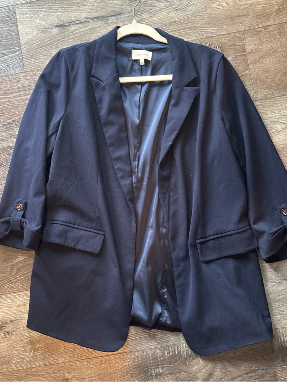 Skies Are Blue Navy Blue Oversized Blazer - Picture 3 of 5